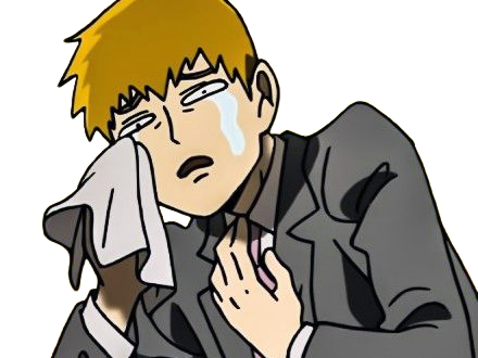 Sticker arataka reigen mob psycho 100 anime manga homme blond yeux noirs medium patron mentor par Dark-63