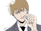 arataka reigen mob psycho 100 anime manga homme blond yeux noirs medium patron mentor