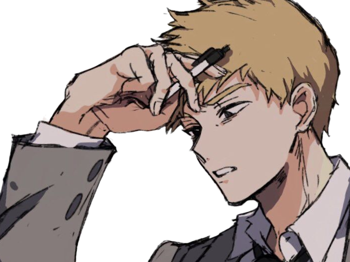 Sticker arataka reigen mob psycho 100 anime manga homme blond yeux noirs medium patron mentor par Dark-63
