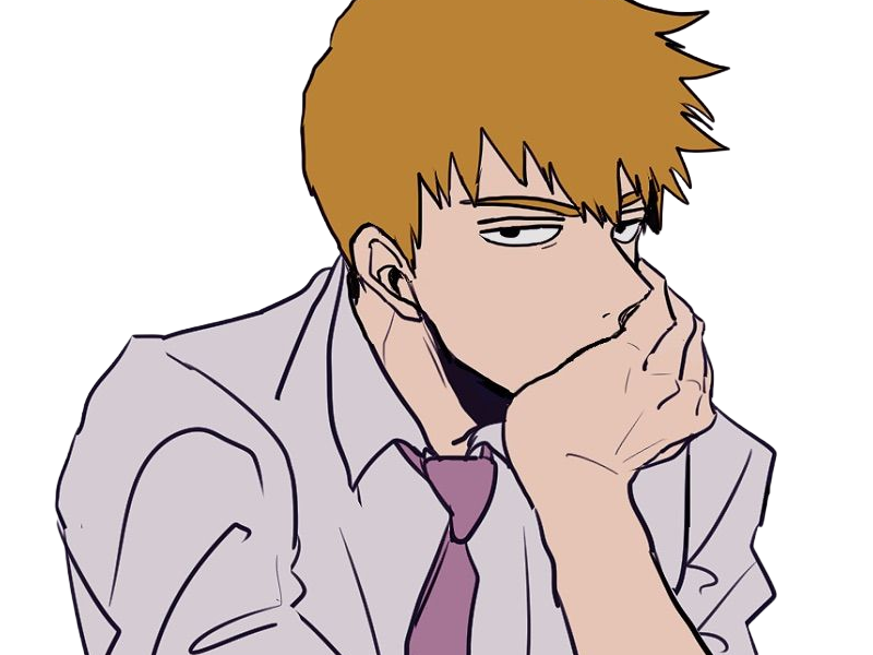 Sticker arataka reigen mob psycho 100 anime manga homme blond yeux noirs medium patron mentor par Dark-63