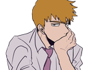arataka reigen mob psycho 100 anime manga homme blond yeux noirs medium patron mentor