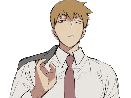 Sticker arataka reigen mob psycho 100 anime manga homme blond yeux noirs medium patron mentor par Dark-63