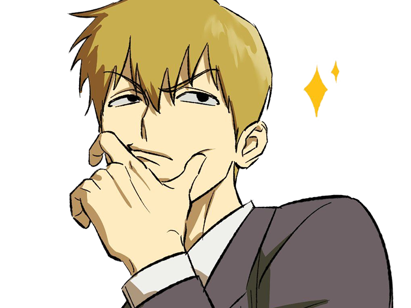 Sticker arataka reigen mob psycho 100 anime manga homme blond yeux noirs medium patron mentor par Dark-63