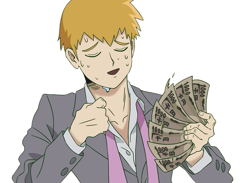 Sticker arataka reigen mob psycho 100 anime manga homme blond yeux noirs medium patron mentor par Dark-63