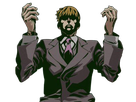 arataka reigen mob psycho 100 anime manga homme blond yeux noirs medium patron mentor