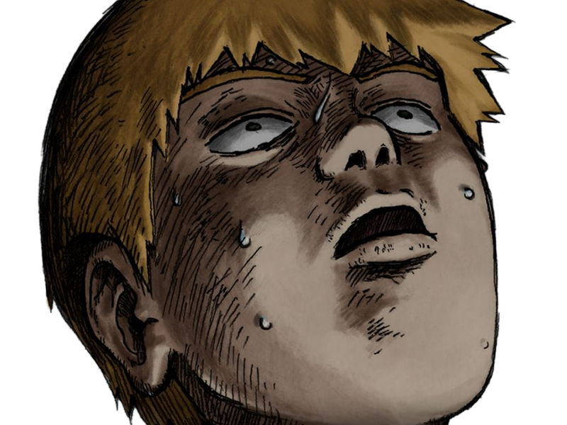 Sticker arataka reigen mob psycho 100 anime manga homme blond yeux noirs medium patron mentor par Dark-63