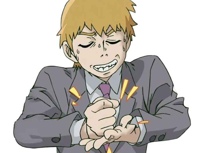 Sticker arataka reigen mob psycho 100 anime manga homme blond yeux noirs medium patron mentor par Dark-63