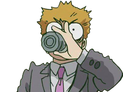 Sticker arataka reigen mob psycho 100 anime manga homme blond yeux noirs medium patron mentor par Dark-63