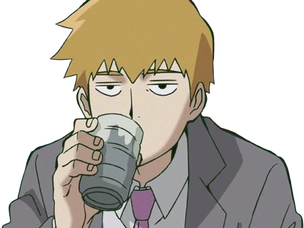 Sticker arataka reigen mob psycho 100 anime manga homme blond yeux noirs medium patron mentor par Dark-63