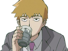 arataka reigen mob psycho 100 anime manga homme blond yeux noirs medium patron mentor