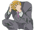 arataka reigen mob psycho 100 anime manga homme blond yeux noirs medium patron mentor