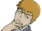 arataka reigen mob psycho 100 anime manga homme blond yeux noirs medium patron mentor