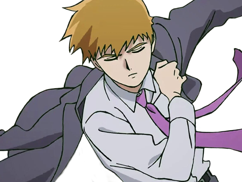 Sticker arataka reigen mob psycho 100 anime manga homme blond yeux noirs medium patron mentor par Dark-63
