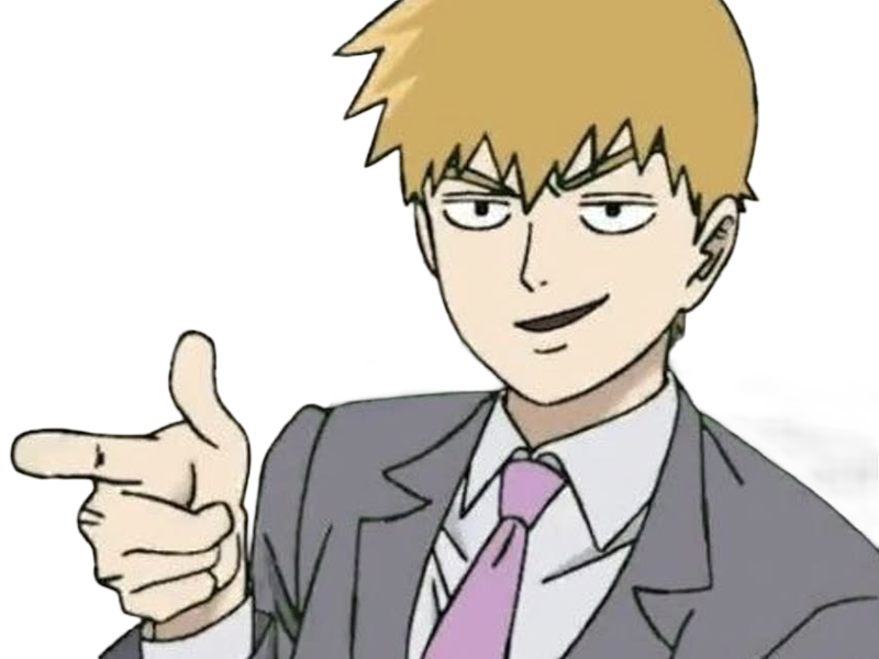 Sticker arataka reigen mob psycho 100 anime manga homme blond yeux noirs medium patron mentor par Dark-63