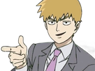 arataka reigen mob psycho 100 anime manga homme blond yeux noirs medium patron mentor