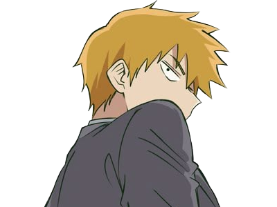 Sticker arataka reigen mob psycho 100 anime manga homme blond yeux noirs medium patron mentor par Dark-63