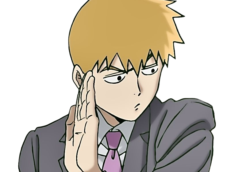 Sticker arataka reigen mob psycho 100 anime manga homme blond yeux noirs medium patron mentor par Dark-63