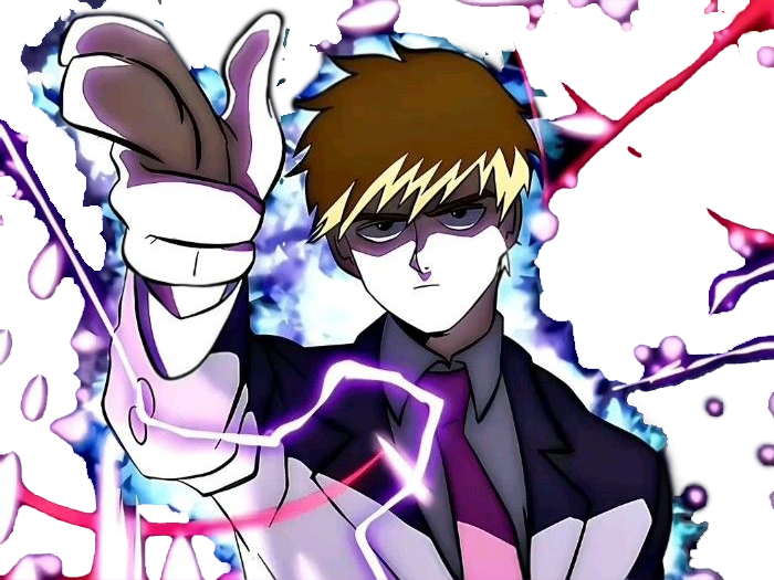 Sticker arataka reigen mob psycho 100 anime manga homme blond yeux noirs medium patron mentor par Dark-63