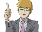 arataka reigen mob psycho 100 anime manga homme blond yeux noirs medium patron mentor