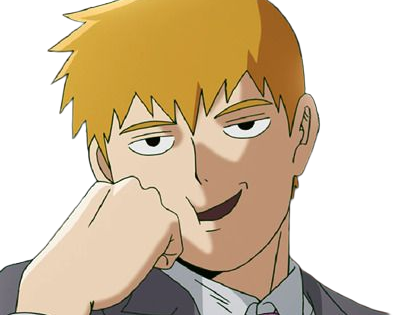 Sticker arataka reigen mob psycho 100 anime manga homme blond yeux noirs medium patron mentor par Dark-63