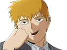 arataka reigen mob psycho 100 anime manga homme blond yeux noirs medium patron mentor