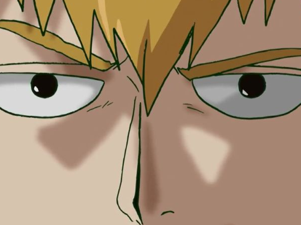 Sticker arataka reigen mob psycho 100 anime manga homme blond yeux noirs medium patron mentor par Dark-63