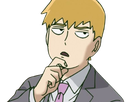 arataka reigen mob psycho 100 anime manga homme blond yeux noirs medium patron mentor