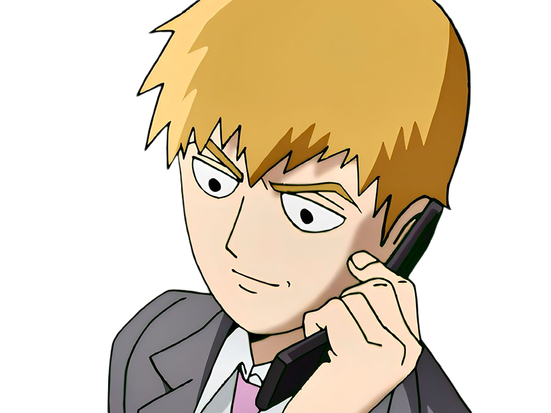 Sticker arataka reigen mob psycho 100 anime manga homme blond yeux noirs medium patron mentor par Dark-63