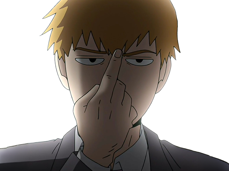 Sticker arataka reigen mob psycho 100 anime manga homme blond yeux noirs medium patron mentor par Dark-63