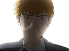 arataka reigen mob psycho 100 anime manga homme blond yeux noirs medium patron mentor