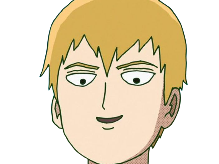 Sticker arataka reigen mob psycho 100 anime manga homme blond yeux noirs medium patron mentor par Dark-63