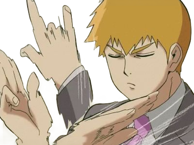 Sticker arataka reigen mob psycho 100 anime manga homme blond yeux noirs medium patron mentor par Dark-63