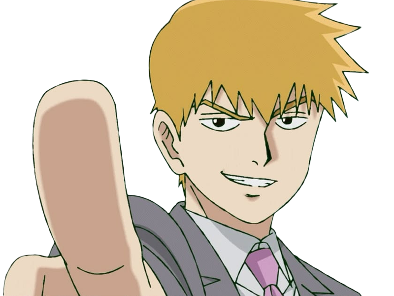 Sticker arataka reigen mob psycho 100 anime manga homme blond yeux noirs medium patron mentor par Dark-63