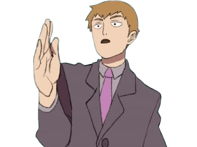Sticker arataka reigen mob psycho 100 anime manga homme blond yeux noirs medium patron mentor par Dark-63