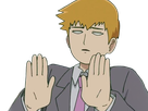 arataka reigen mob psycho 100 anime manga homme blond yeux noirs medium patron mentor