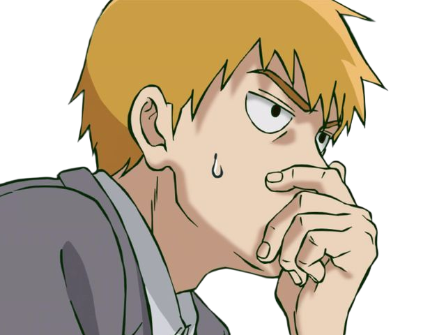 Sticker arataka reigen mob psycho 100 anime manga homme blond yeux noirs medium patron mentor par Dark-63
