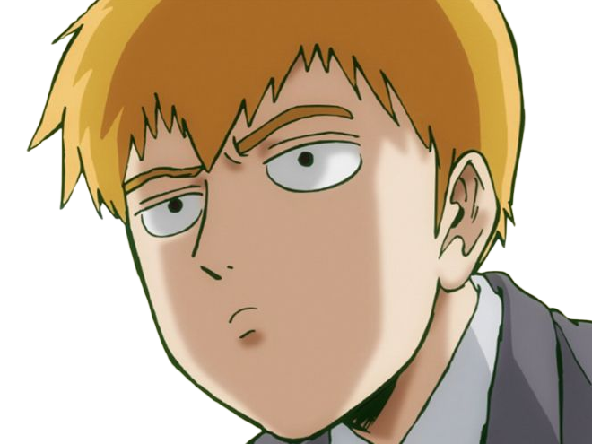 Sticker arataka reigen mob psycho 100 anime manga homme blond yeux noirs medium patron mentor par Dark-63