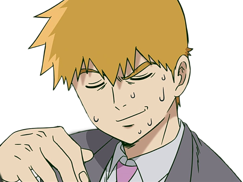 Sticker arataka reigen mob psycho 100 anime manga homme blond yeux noirs medium patron mentor par Dark-63