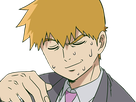 arataka reigen mob psycho 100 anime manga homme blond yeux noirs medium patron mentor