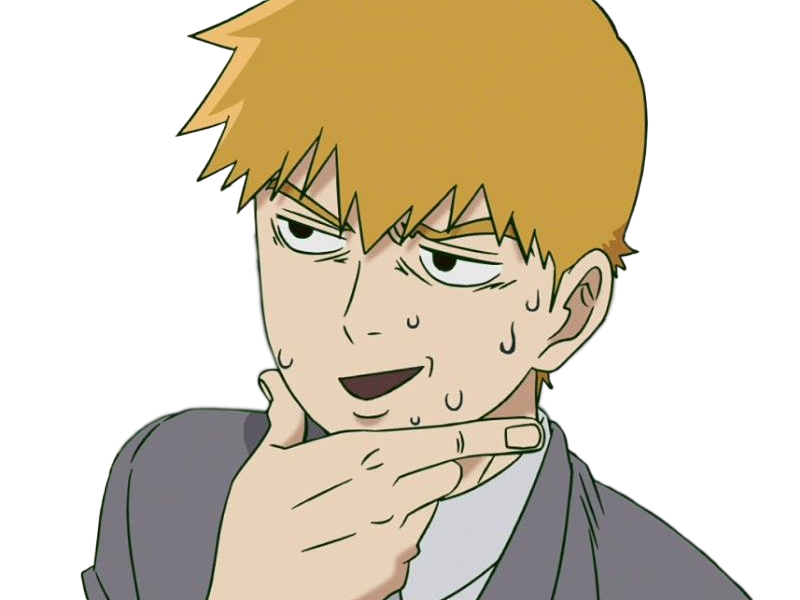 Sticker arataka reigen mob psycho 100 anime manga homme blond yeux noirs medium patron mentor par Dark-63