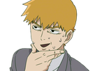 arataka reigen mob psycho 100 anime manga homme blond yeux noirs medium patron mentor