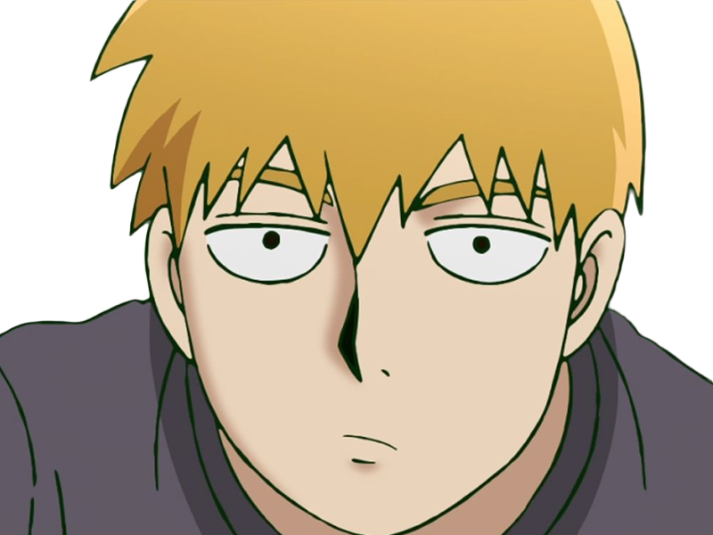 Sticker arataka reigen mob psycho 100 anime manga homme blond yeux noirs medium patron mentor par Dark-63