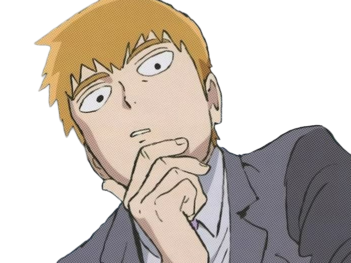 Sticker arataka reigen mob psycho 100 anime manga homme blond yeux noirs medium patron mentor par Dark-63
