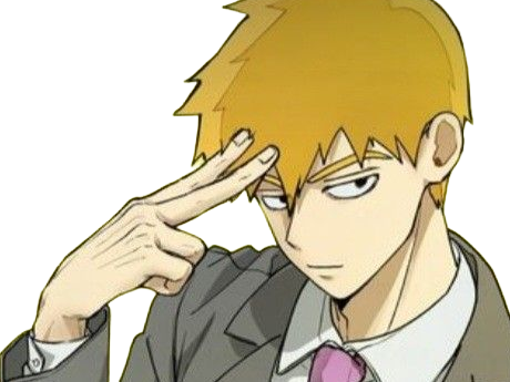 Sticker arataka reigen mob psycho 100 anime manga homme blond yeux noirs medium patron mentor par Dark-63