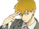 arataka reigen mob psycho 100 anime manga homme blond yeux noirs medium patron mentor