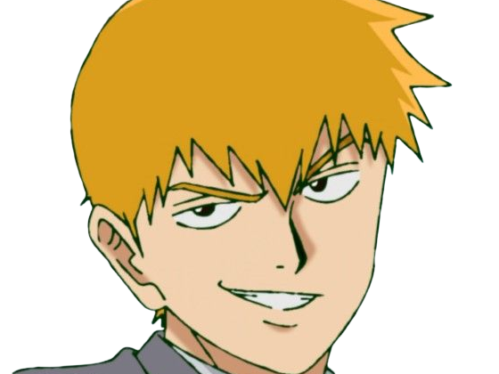 Sticker arataka reigen mob psycho 100 anime manga homme blond yeux noirs medium patron mentor par Dark-63