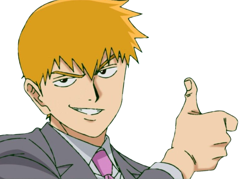 Sticker arataka reigen mob psycho 100 anime manga homme blond yeux noirs medium patron mentor par Dark-63
