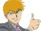 arataka reigen mob psycho 100 anime manga homme blond yeux noirs medium patron mentor