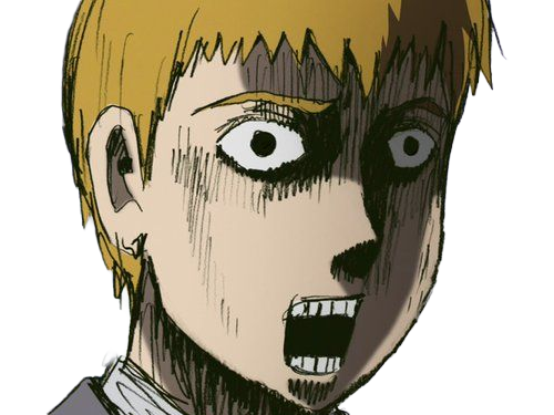 Sticker arataka reigen mob psycho 100 anime manga homme blond yeux noirs medium patron mentor par Dark-63