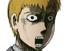 arataka reigen mob psycho 100 anime manga homme blond yeux noirs medium patron mentor